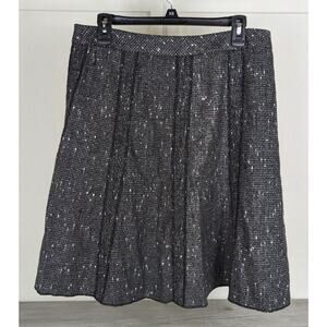 Coldwater Creek NWT Grey Wool Blend Silver Bell Tweed Knee Length Skirt sz 12